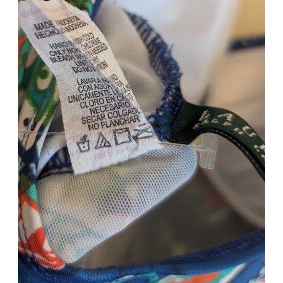 Lauren Ralph Lauren Womens One Piece Swimsuit Blue Floral Paisley Size 8 - Picture 13 of 13